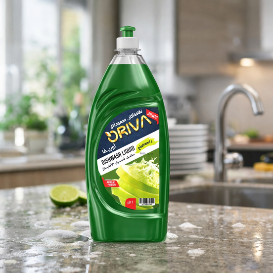 سائل تنظيف الاطباق برائحة التفاح الاخضر , سعة 1 لتر